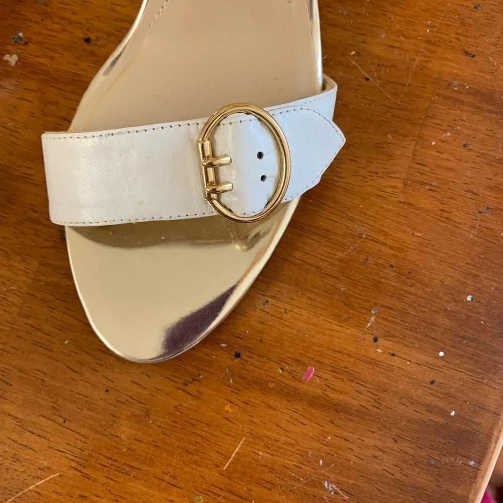Marc Fisher malika ankle strap stiletto sandals size 8 3-4 in heel beige #easter
